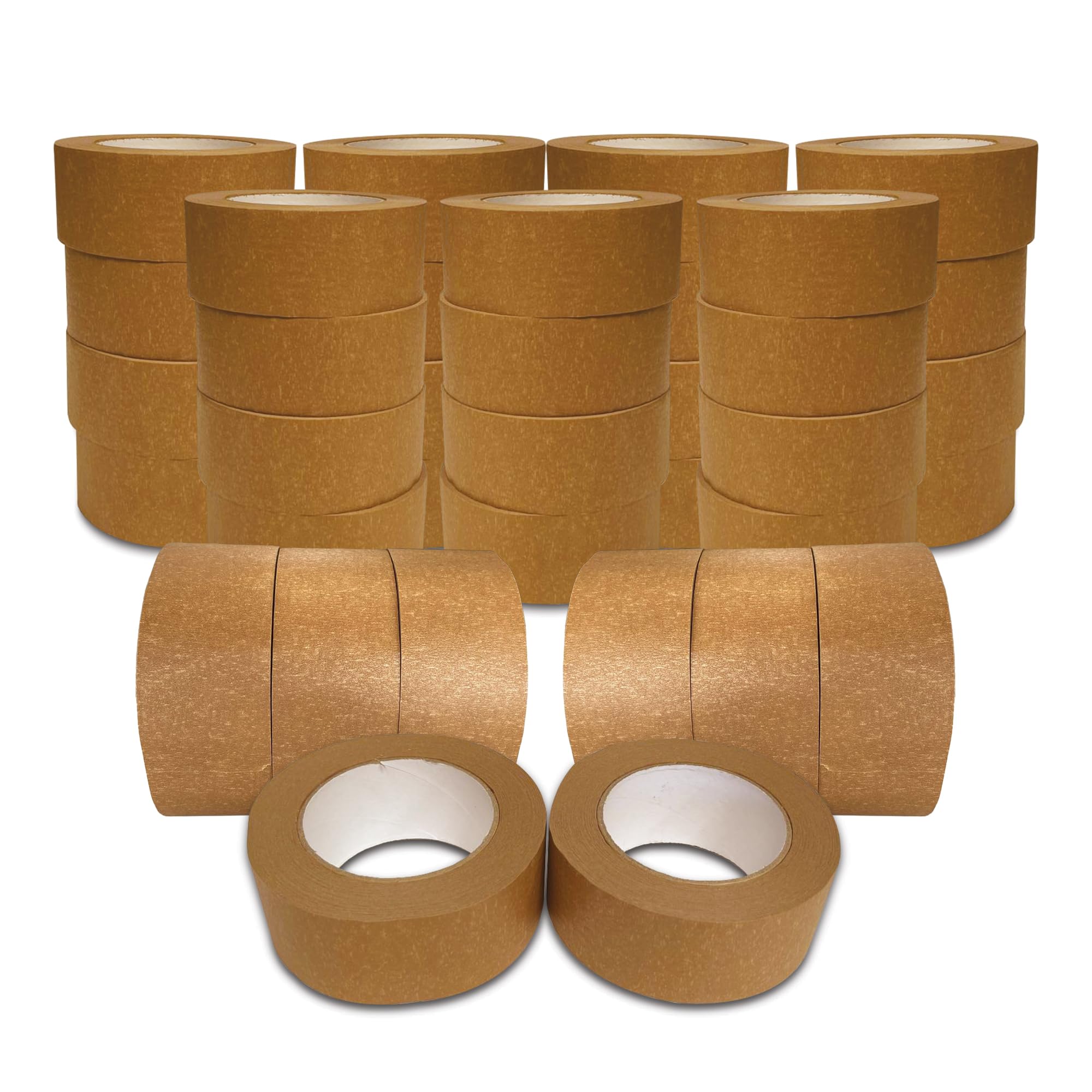 JeeJaan® 36 Rolls of Brown Kraft Paper Tape 50mm x 50m Eco-Friendly Self-Adhesive Paper Tape for Packaging Sealing and Wrapping Parcels Durable Recyclable Ideal for Heavy Duty Packing Use — image 1