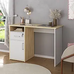 Escrivaninha Versátil para Home Office com 1 Armário e 1 Gaveta com Chave Hall Artany