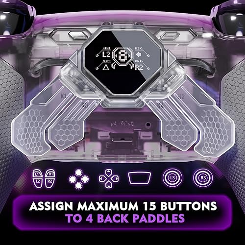 Miniatura 5 de eXtremeRate Spark Back Paddles Kit for PS5 Controller BDM-030 040 050, OLED Display + Clicky Trigger Stops + Ergonomic Rubberized Grips Remappable 4