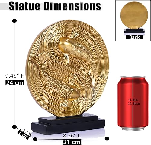Miniatura 2 de Estatua de pez decorativa de Feng Shui, arte moderno, esculturas de buena fortuna para manto, sala de estar, estantería, centros de mesa de comedor,