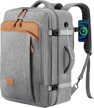 LUGGEX Carry On Travel Backpack, Expandable Large Backpack for Men Women, Fits 17.3 Inch Laptop, 40L