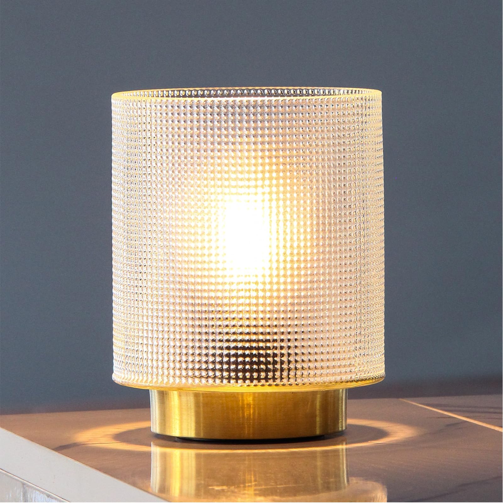 MJ PREMIER Battery Operated Table Lamps with Timer, Decorative Cordless Lanterns, Battery Powered Nightlight with LED Bulb, Home Decor Lights for Living Room Bedroom Bedside Tabletop Patio (Clear)