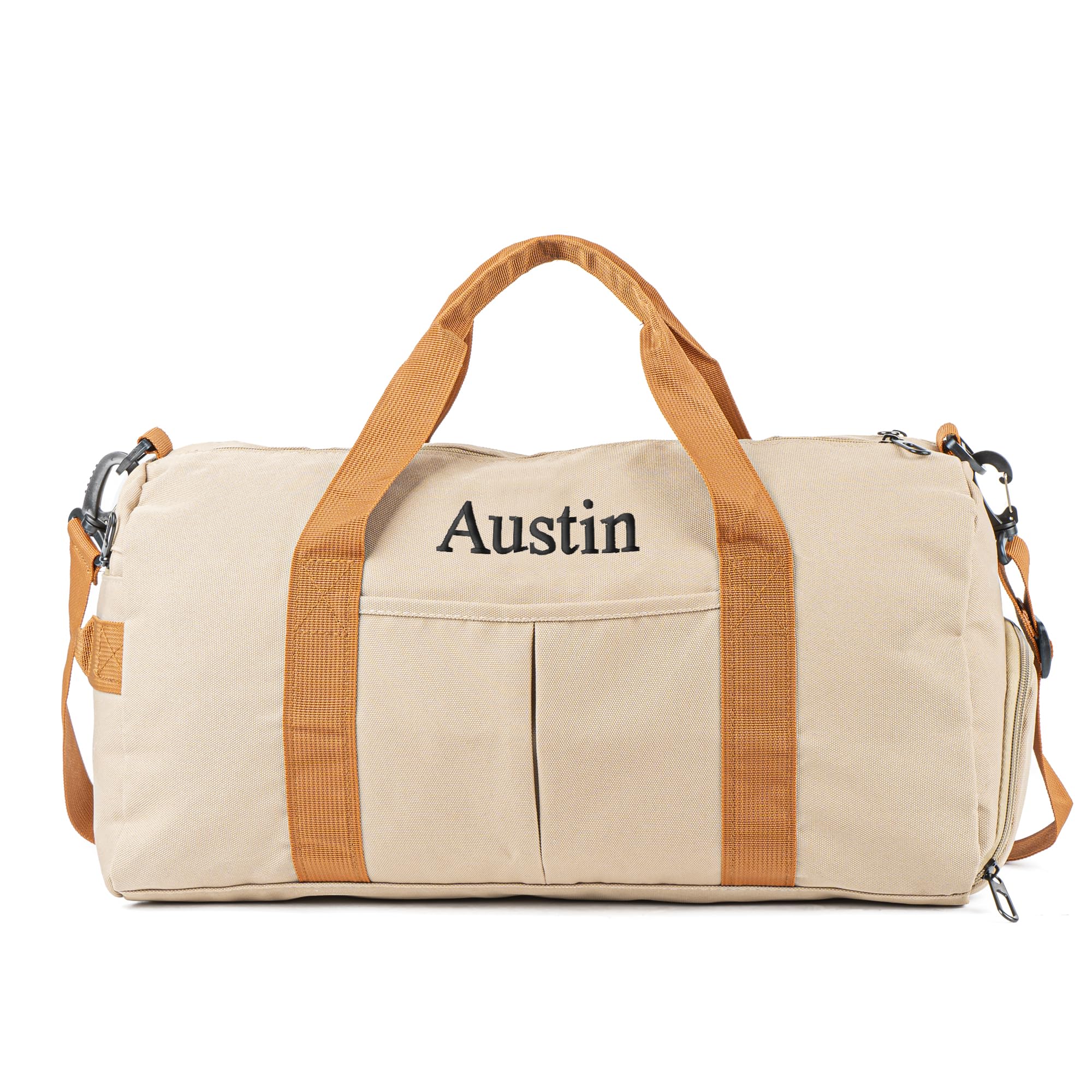 MTIANG Duffle Bag for Men Personalized Overnight Bags Travel Bag with Durable Canvas Weekender Overnight Bag with Shoe Compartment Custom Groomsmen