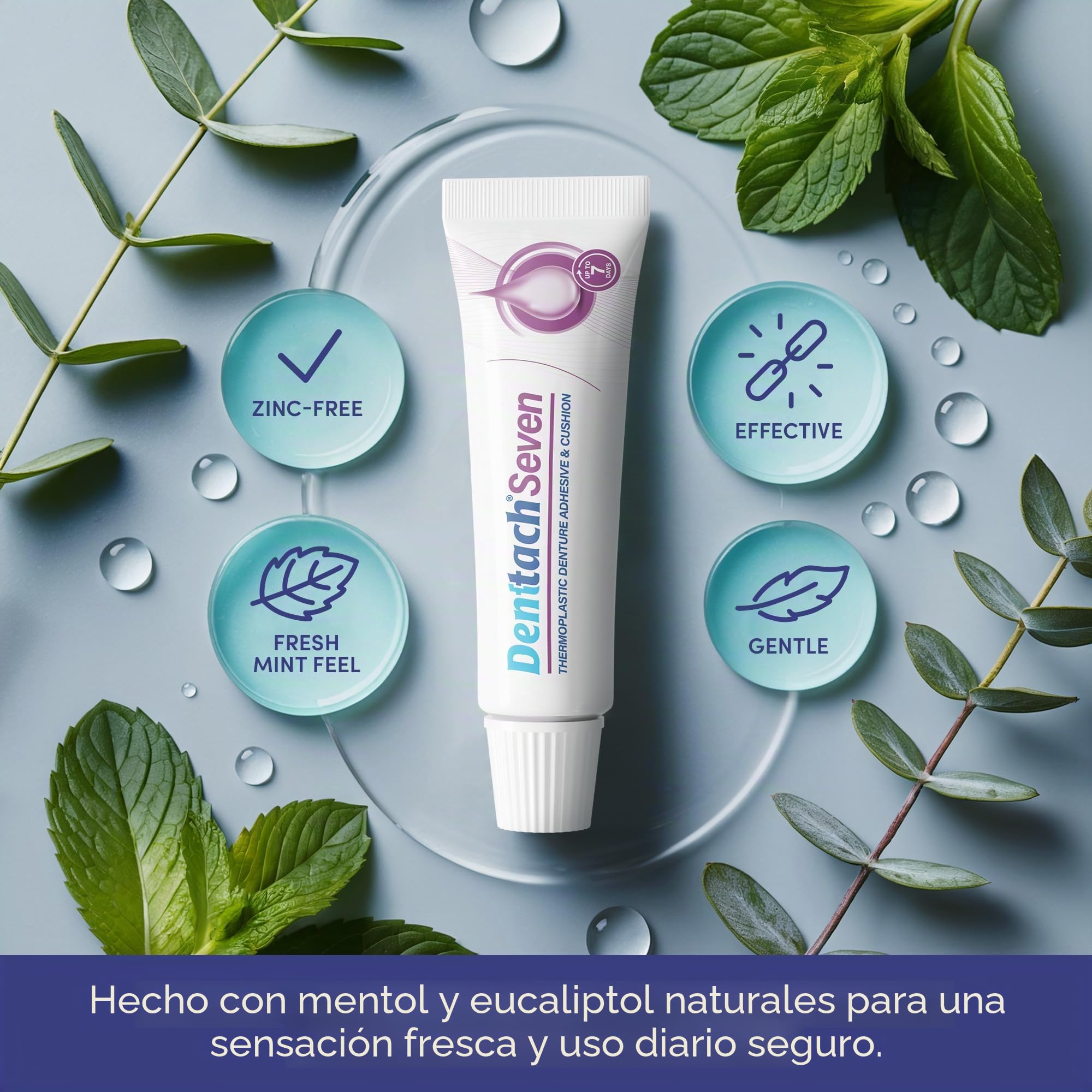 Adhesivo para prótesis dental, de termoplástico suave y cojín, reliner cómodo, seguro, libre de zinc, agarre duradero de hasta 7 días, no pegajoso