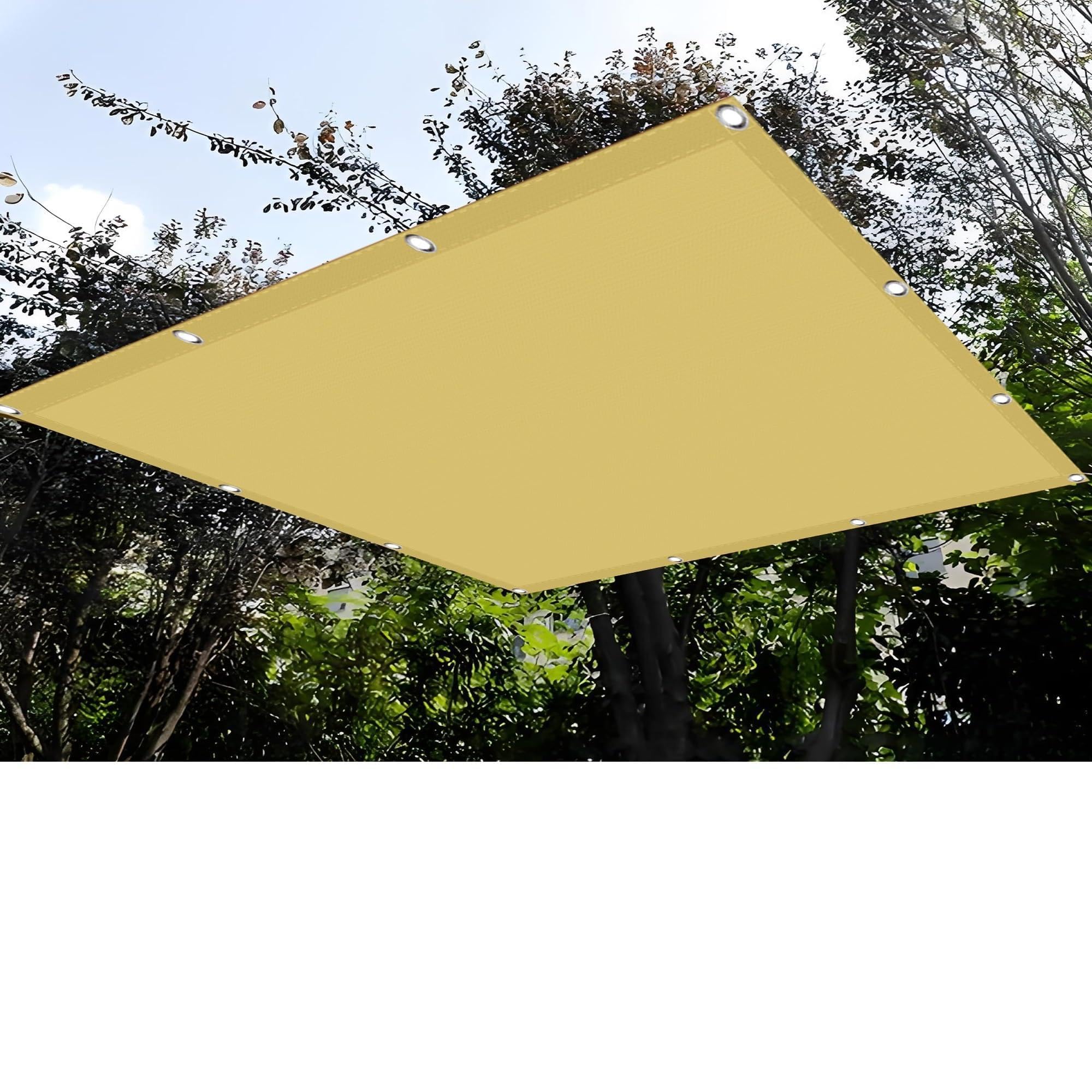 Voile d'ombrage 7 x 8 m filet protection solaire extérieur avec oeillets polyester