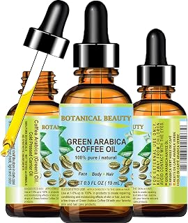 Botanical Beauty GREEN ARABICA COFFEE OIL Brazilian 100% Pure Virgin Unrefined for Face, Skin, Hair, Lip, Nails. Anti - Aging Face Oil (0.5 Fl Oz)
