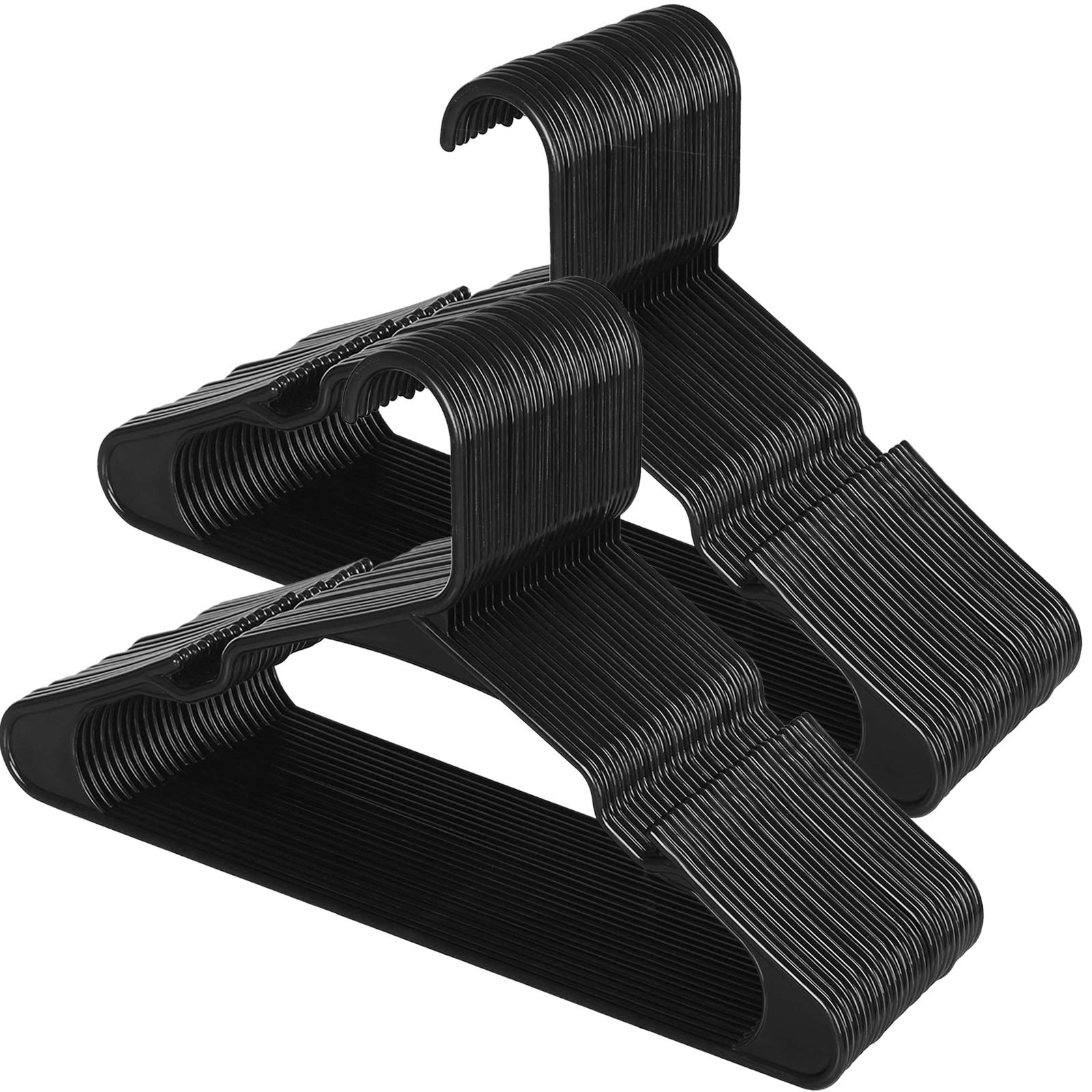 SONGMICS Percha de Terciopelo, Juego de 50, Antideslizantes, con Barra Corbata y Gancho Negro, 0,6 cm Espesor, Ahorra Espacio, 43,5 cm Largo, Abrigo Pantalón, Blanco Nube y Plata CRF020W02 — view 24