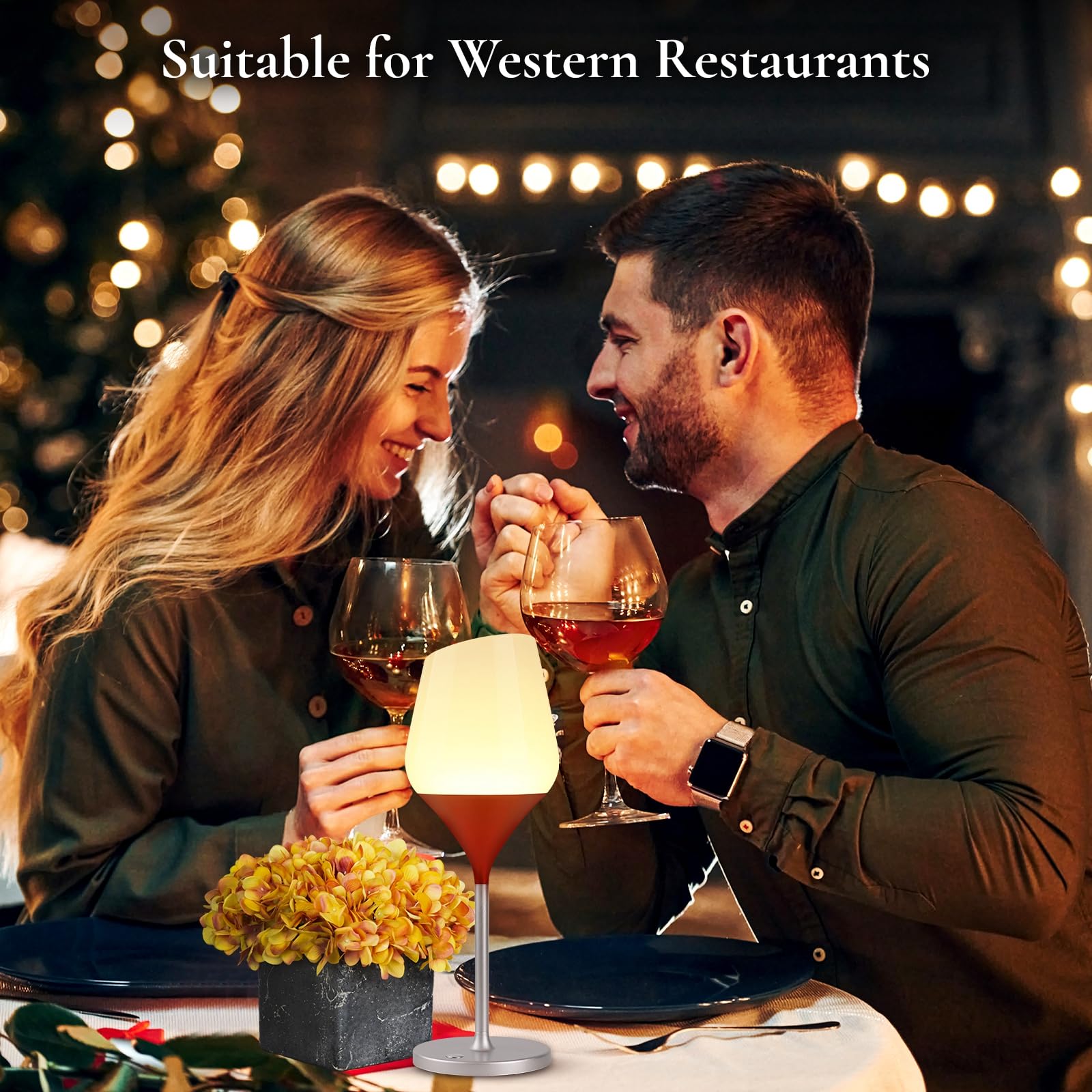 2 Pack Akku Tischlampe, Metallgehäuse aus Aluminium, 4000mAh Akku wiederaufladbar, 3 Farbe Stepless Dimmen bis zu 96 Stunden, für Restaurant/Abendessen/Innen/Außen