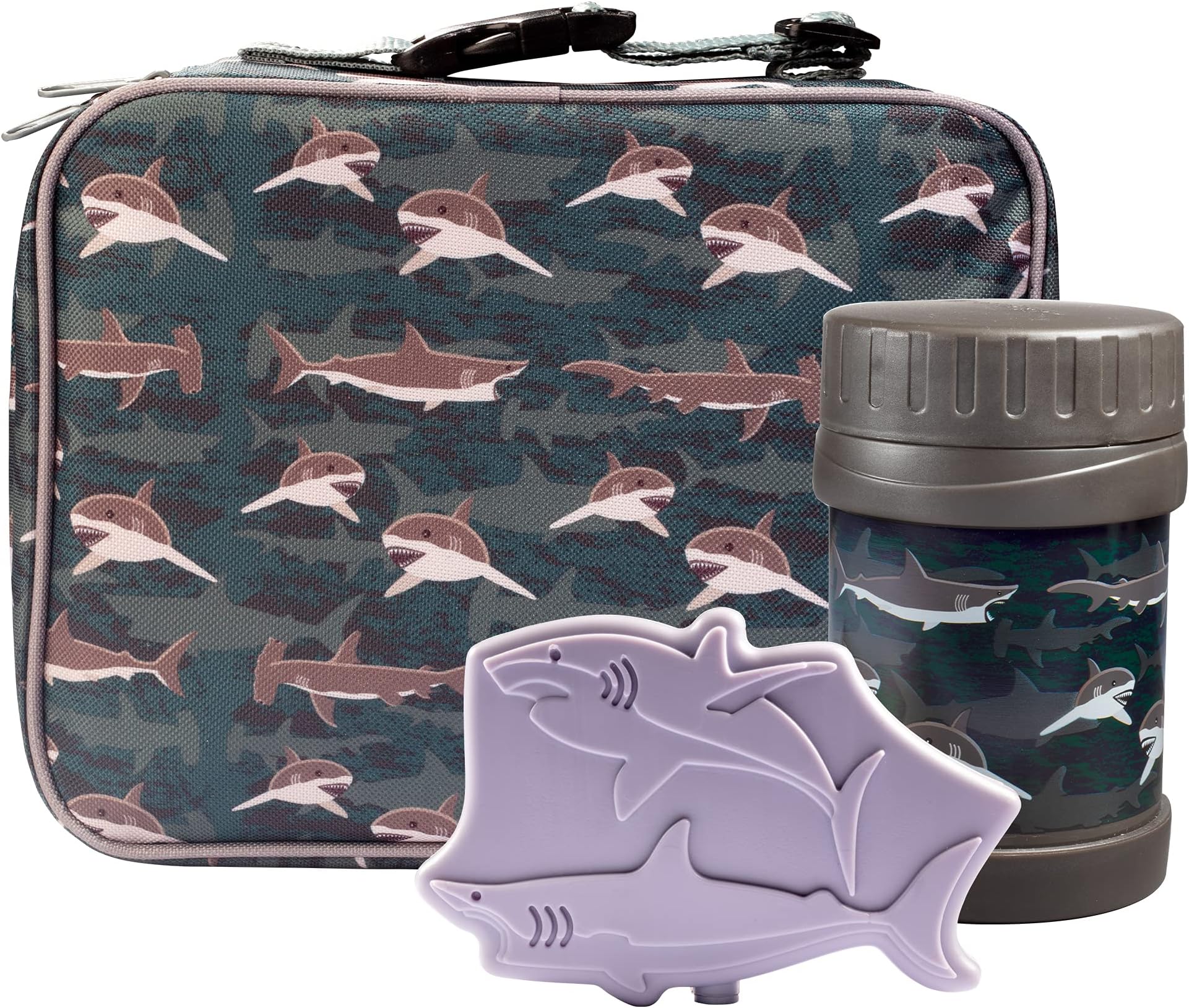 Kids Complete Black Checker Lunch Box Tote Kit Insulated