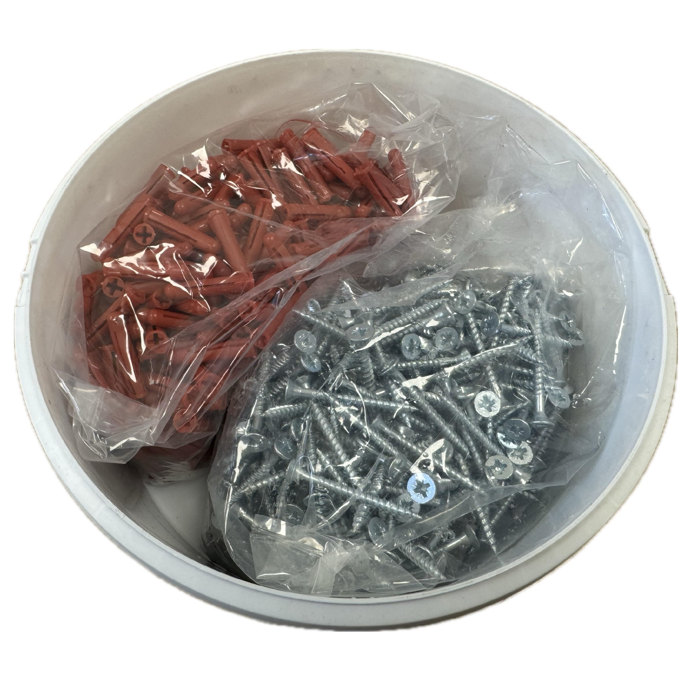 TEW Lot de 500 chevilles murales rouges et 500 vis cruciformes No8 de 3,8 cm avec 2 embouts cruciformes
