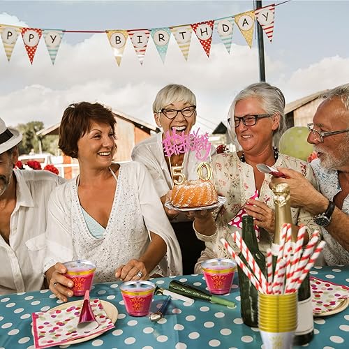 Miniatura 6 de 100 vasos de plástico transparente de 9 onzas, vasos de plástico transparente desechables para cumpleaños de 60 años, regalos de fiesta de cóctel,