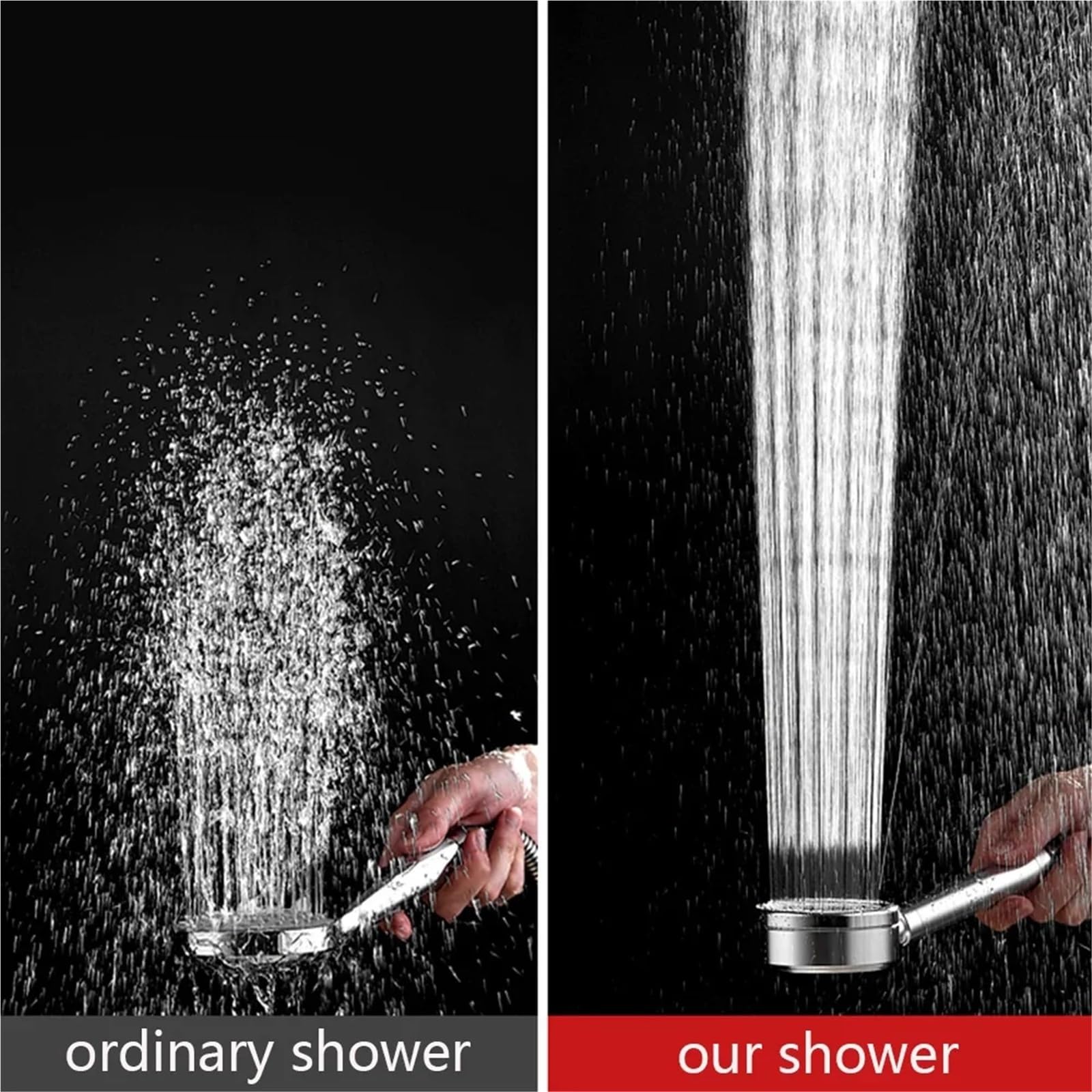 Pomme de douche haute pression en acier inoxydable noir anti-chute, ensemble de douche à main anti-chute, accessoire de robinet de salle de bain à économie d'eau, système de douche moderne (couleur 08