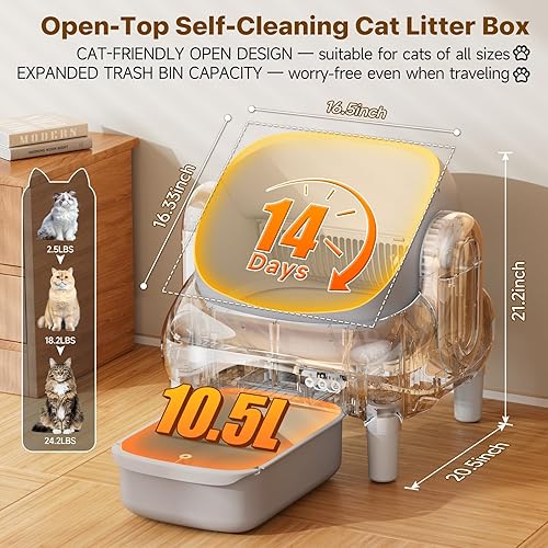 Automatic Cat Litter Box — shown in a real home setting for scale