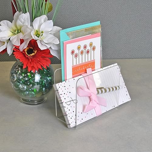 Miniatura 4 de Azar Displays 255080 - Organizador de escritorio pequeño para archivos, clasificador, paquete de 4, transparente