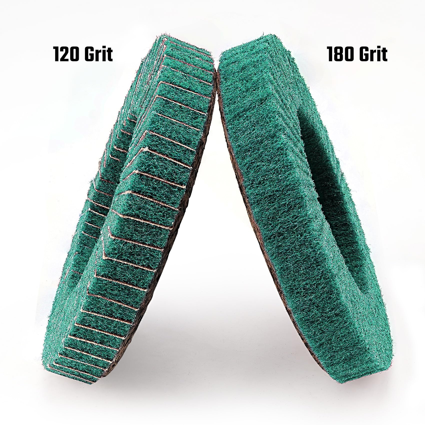 10 discos de aleta de grano 120 y 180 de 4 1/2 pulgadas, accesorio de amoladora angular para cepillo de alambre de madera de metal, estropajo, estropajo, discos de pulido, discos de lijado,