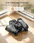 Machine elliptique sous le bureau, pédalier électrique assis, exerciseur de jambes silencieux pendant que vous êtes assis pour les personnes âgées, machine d'exercice portable pour les jambes avec télécommande, 12 vitesses réglables en mode manuel et automatique