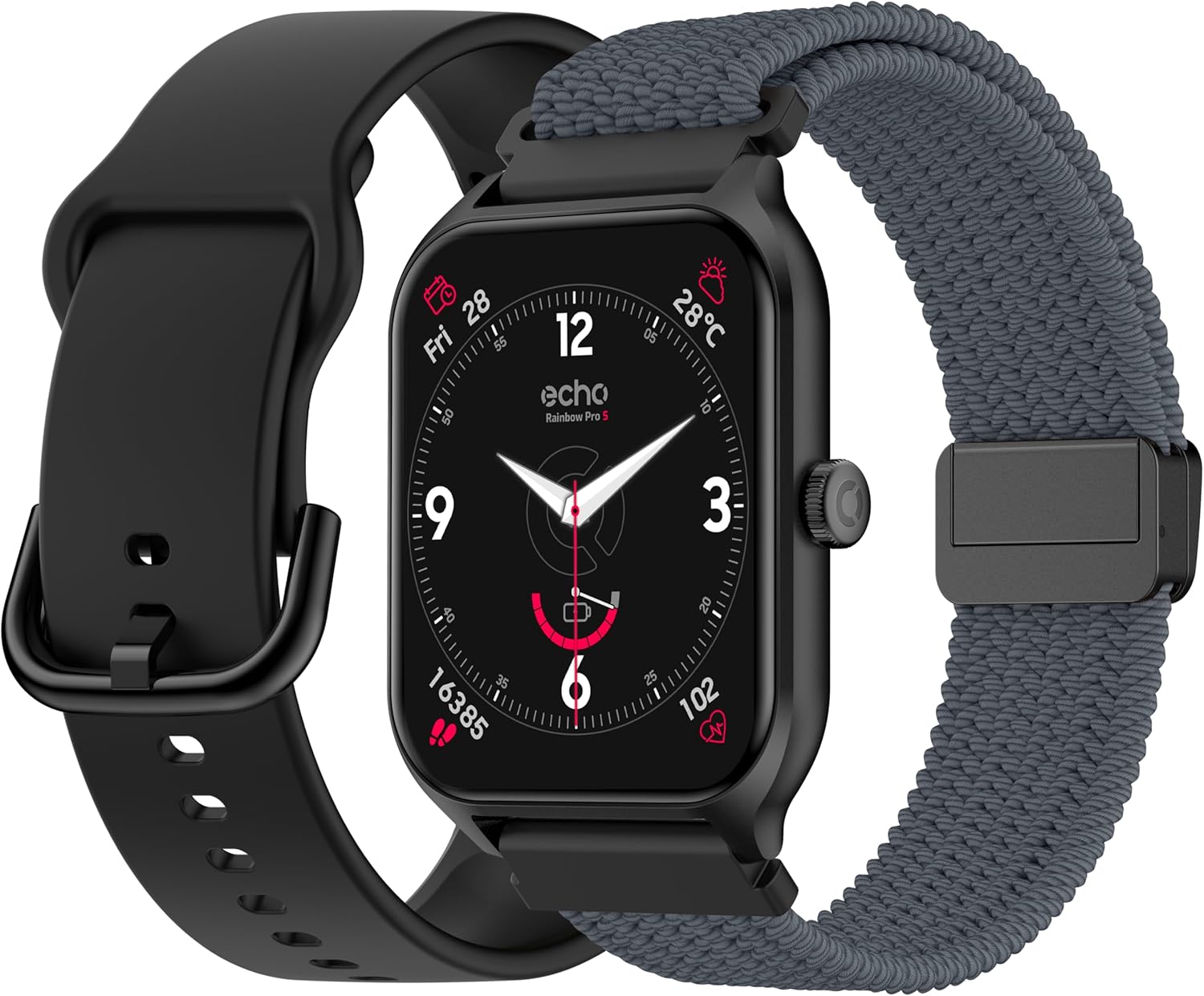 ECHO Rainbow Pro S Smartwatch with two straps