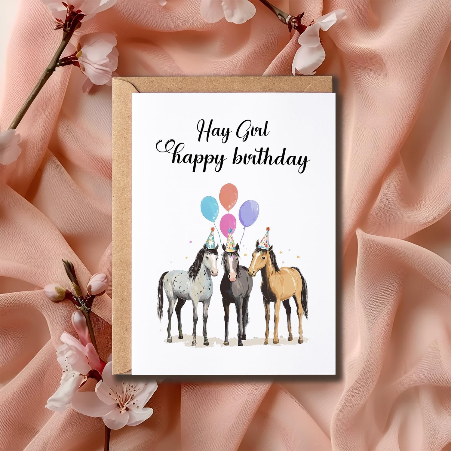 Hay Girl Happy Birthday Card - Funny Horse Card - Horse Greeting Card - Friend Birthday Card - Pun Birthday Card - Adult Card - Image 4