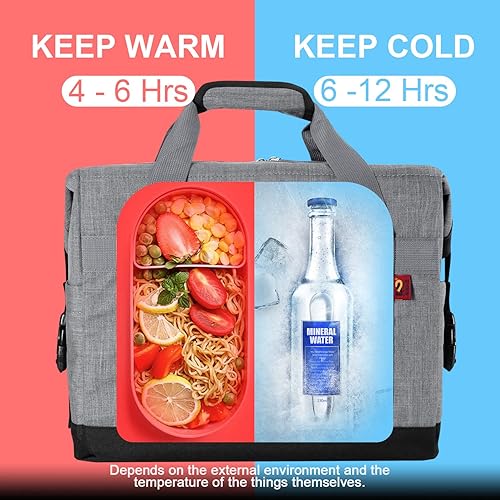 Miniatura 3 de Odoland Bolsa enfriadora plegable aislada, 1632 latas portátil con correas para los hombros, bolsa enfriadora a prueba de fugas para campamento,