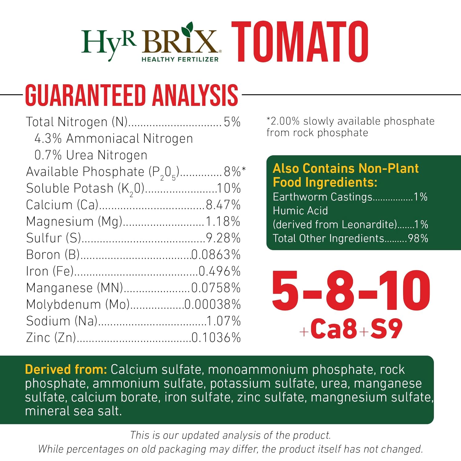 Slow-Release 5-8-10 Tomato Fertilizer, 20lb Bucket - Garden Food with Calcium & Essential Micronutrients – Supports Fruit Development, Helps Prevent Blossom End Rot