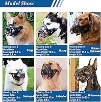 Vista 3 de Bozal de perro Barkless, bozal de cesta anti mordedura y masticación, cubierta de boca de jaula resistente y ligera para perros pequeños, medianos