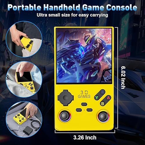 Miniatura 7 de Hugawello R40 MAX Dispositivo de mano, mini consola de video retro para juegos 40000 en 1, pantalla IPS de 4 pulgadas, 256 GB de RAM, 45 emuladores