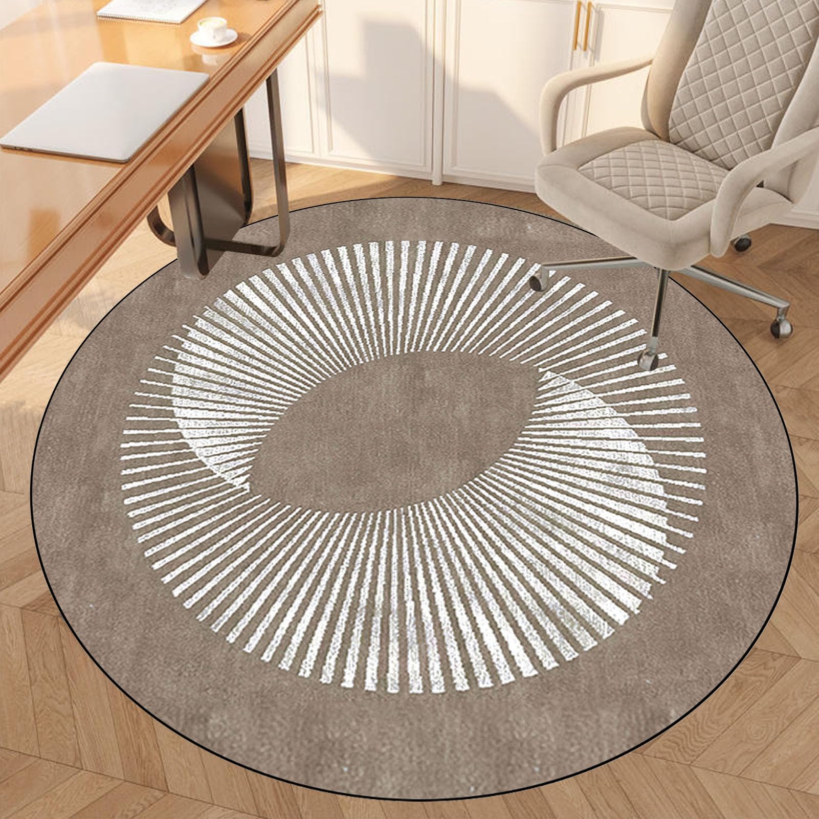 Office Chair Mat for Hardwood Floor, Round Desk Chair Mat for Rolling Chair Low-Pile Chair Carpet Hard Floor Protector Mat, Anti-Slip Gaming Computer Chair Mat Floor Mat for Office Chair 80 cm