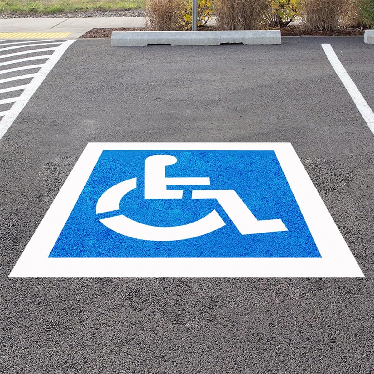 36’’x36’’ Handicap Parking Stencil for Painting, ADA Compliant, Reusable Silicone Handicap line Stencil kit for Parking lot