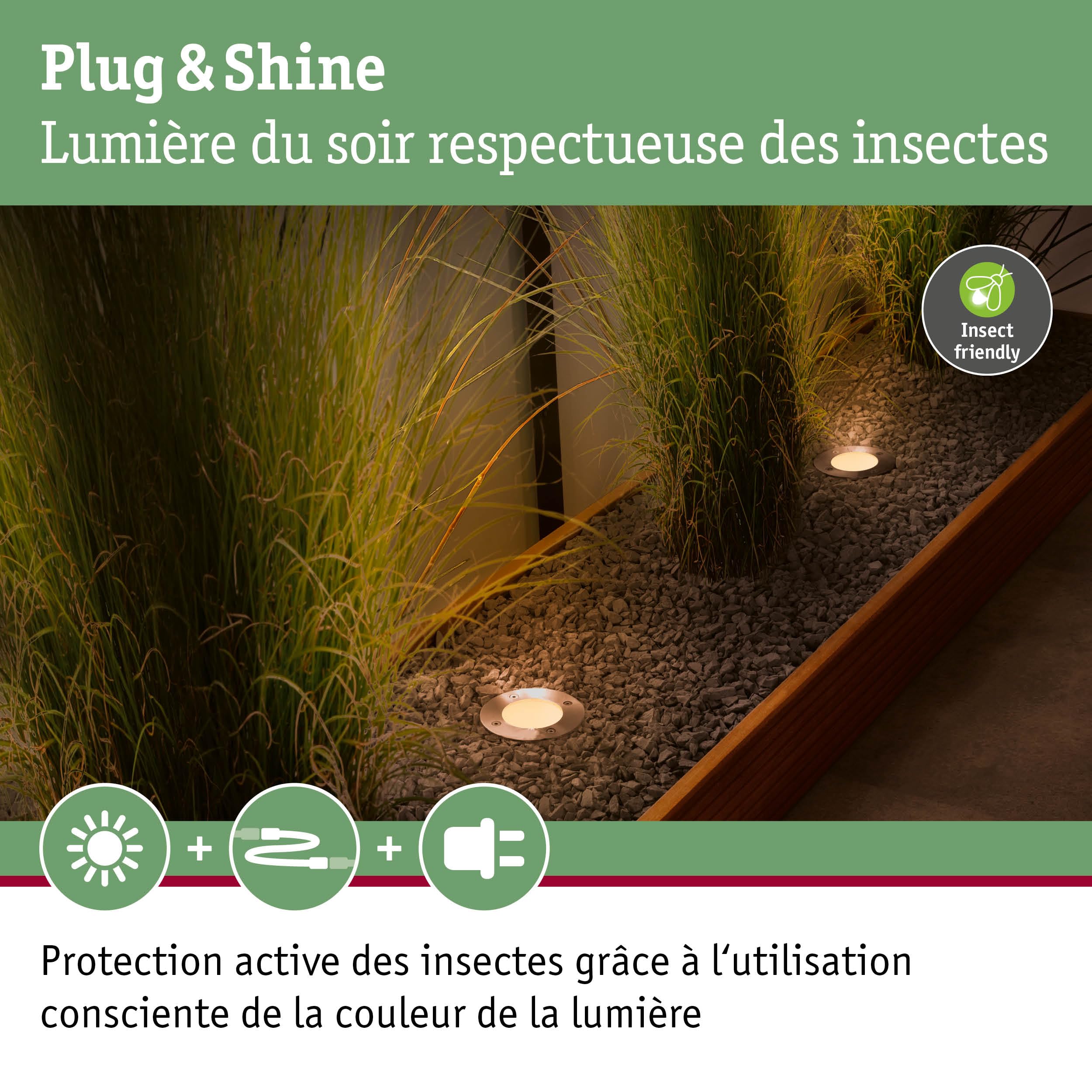 Paulmann 94716 Plug & Shine spot encastré Floor IP67 2200K 4,5W anthracite