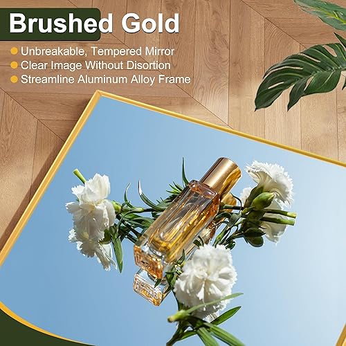 Vista 89 de NicBex - Espejo arqueado, de cuerpo entero, 64 x 24 pulgadas, con marco de aleación de aluminio, soporte, negro, se puede colocar de pie, apoyar