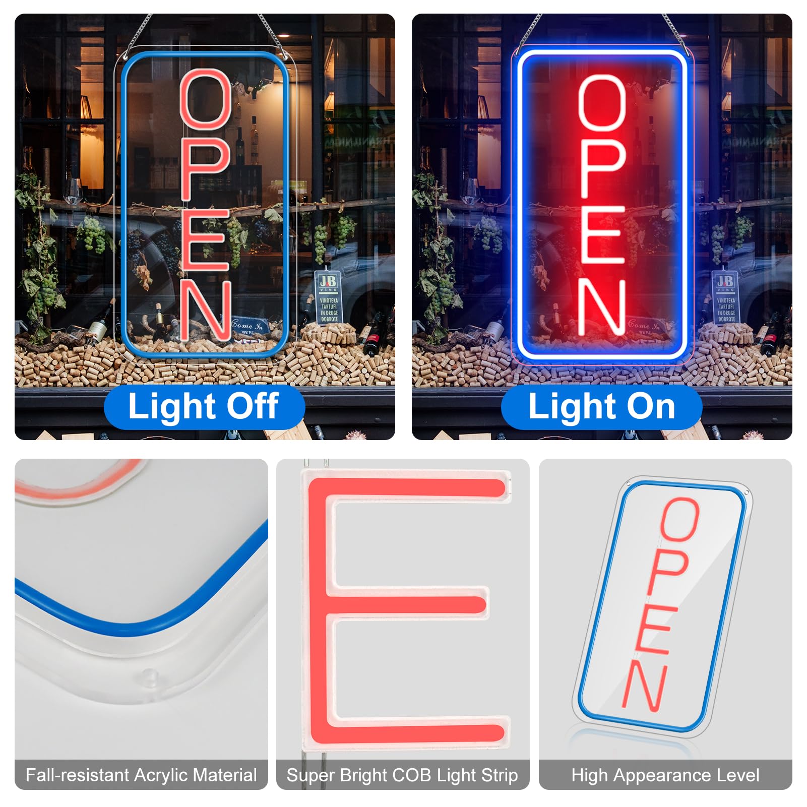 Snapklik.com : inSharePlus 16x 9 LED Neon Open Sign, Open Sign For ...