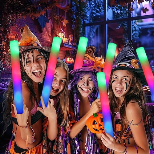 Miniatura 6 de 100 PCS Giant 16 Inch Foam Glow Sticks, Bulk Glow Sticks with 3 Modes Colorful Flashing, LED Light Stick Gift, Glow in Dark Party Supplies for