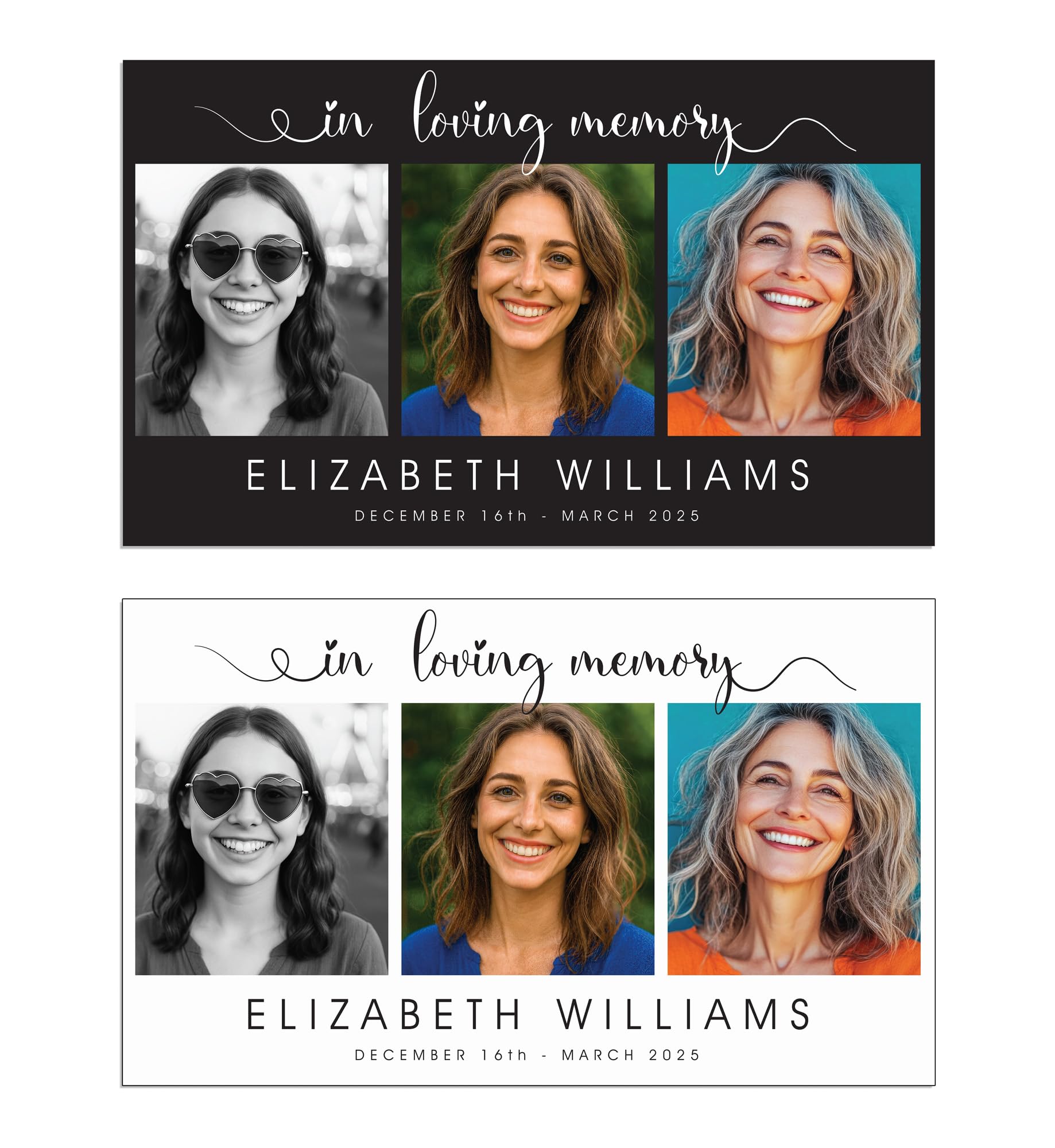 Large Personalised Funeral Memorial Photo Banner In Loving Memory Celebration of Life Funeral Condolence Ceremony Decorations Remembrance Keepsake for Wake (Loving Memory 2)