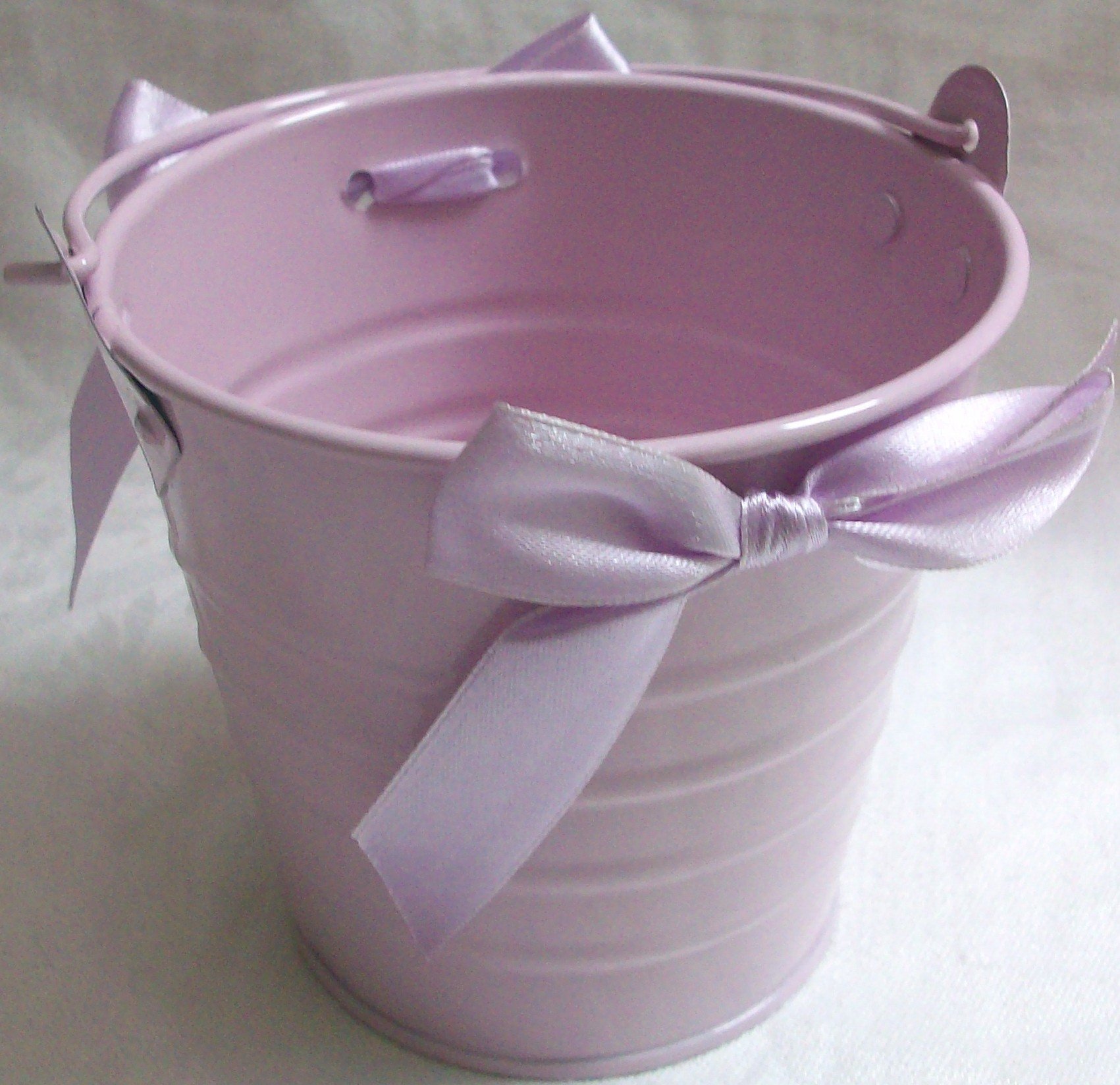 3.5" Tall, Lialic Pail with Bow, Party Supply, Baby Shower, Favour