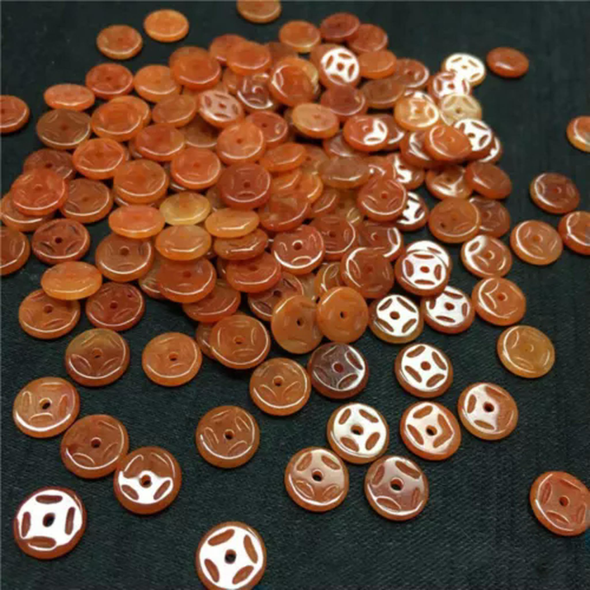 20 STÜCK Natürliche Grade A Jade Jadeit Perle DIY Rot Runde Münze Lose Anhänger 9mm
