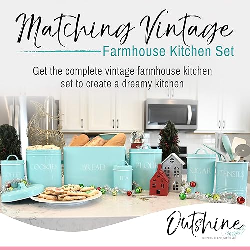 Miniatura 6 de OUTSHINE Juego de 3 recipientes de cocina para encimera, juegos de recipientes de granja para encimera de cocina, menta, recipiente de harina y