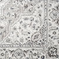 Vista 4 de Home Dynamix Belmar Sterling - Alfombra de medallón oriental, gris/marfil, rectangular de 6 pies 6 pulgadas x 9 pies 6 pulgadas