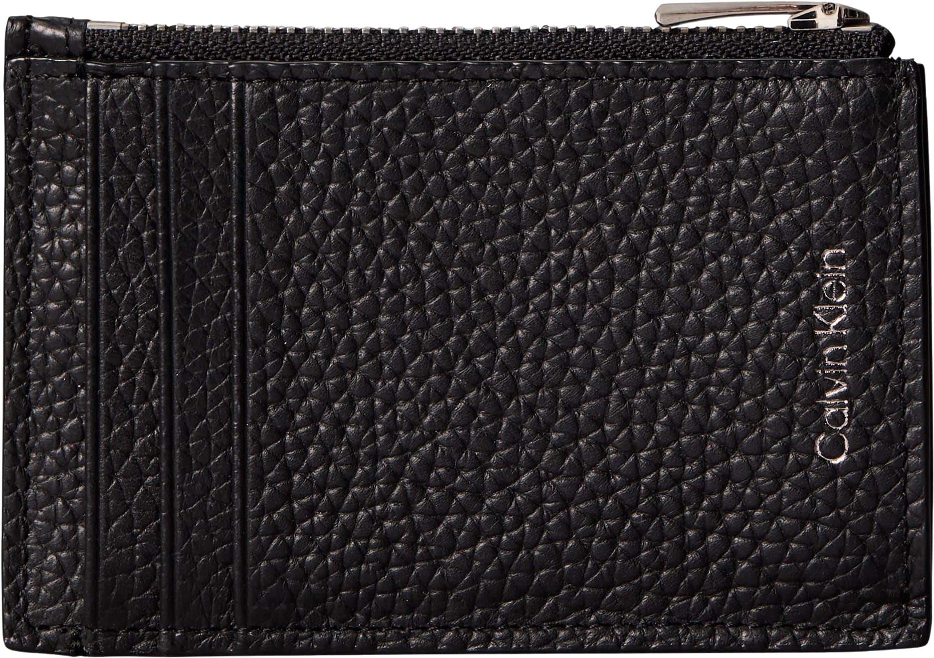 Calvin Klein Tarjetero Hombre Foil Emboss de Piel, Negro (Black), Talla Única