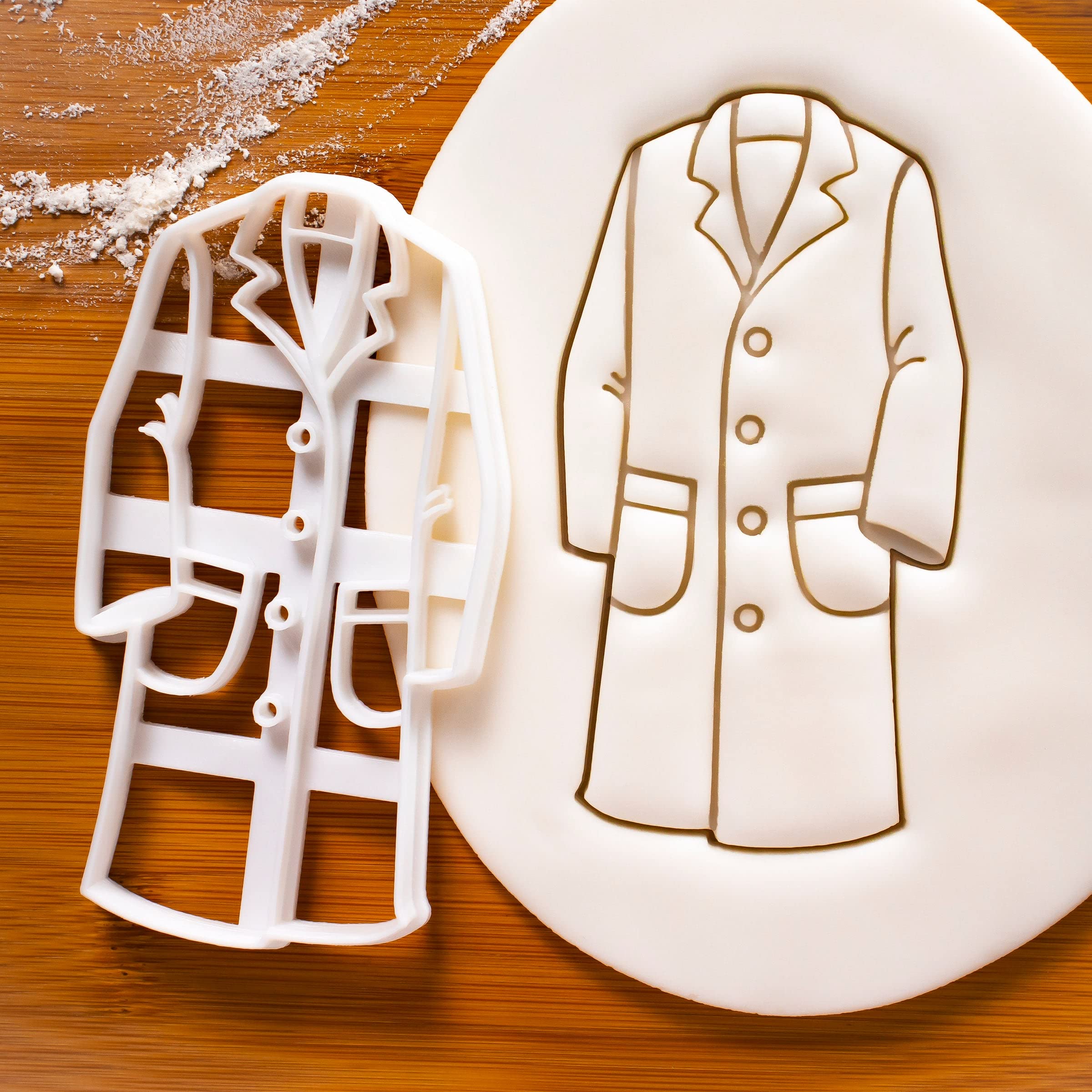 3er Set Laborschutzausrüstung Ausstechformen (Formen: Laborkittel, Laborhandschuhe und Laborschutzbrille), 3 Teile, Bakerlogy