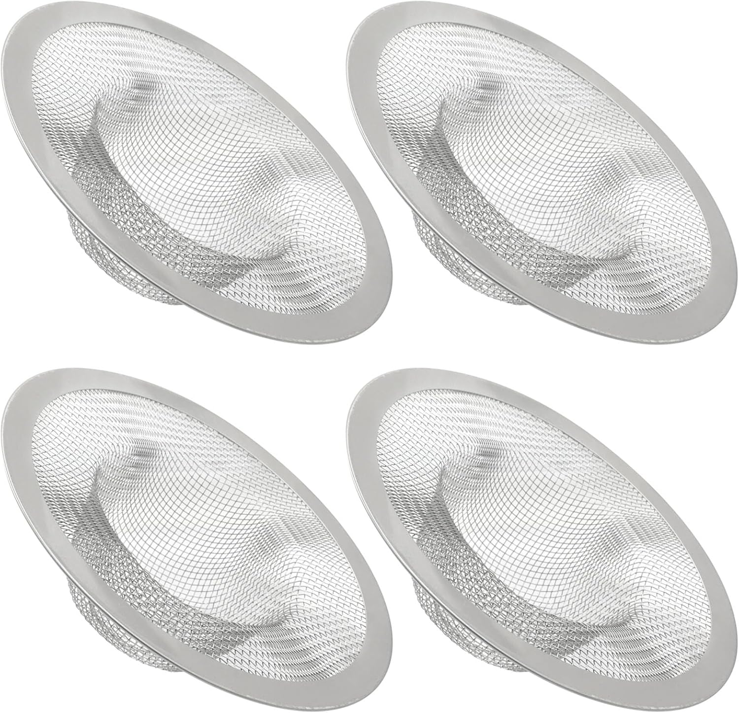 4 Pack Heavy Duty Stainless Steel Kitchen Sink Strainer, 4.41" Top / 2.44" Mesh Slop Basket Filter Trap, Utility Drain Hole for Kitchen Sink/Bathroom Bathtub Wash basin Floor drain Balcony