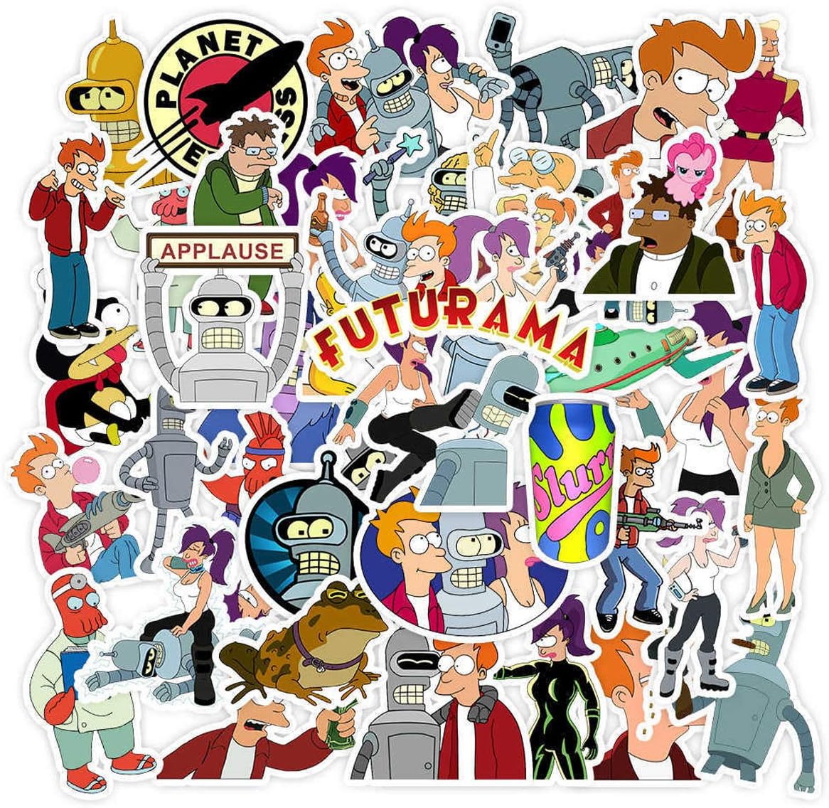 N2 Laptop Futurama Stickers 50PCS Waterproof, Aesthetic, Trendy Philip J.Fry Stickers for Teens, Girls - Perfect for Phone, Travel Case, Wall DIY