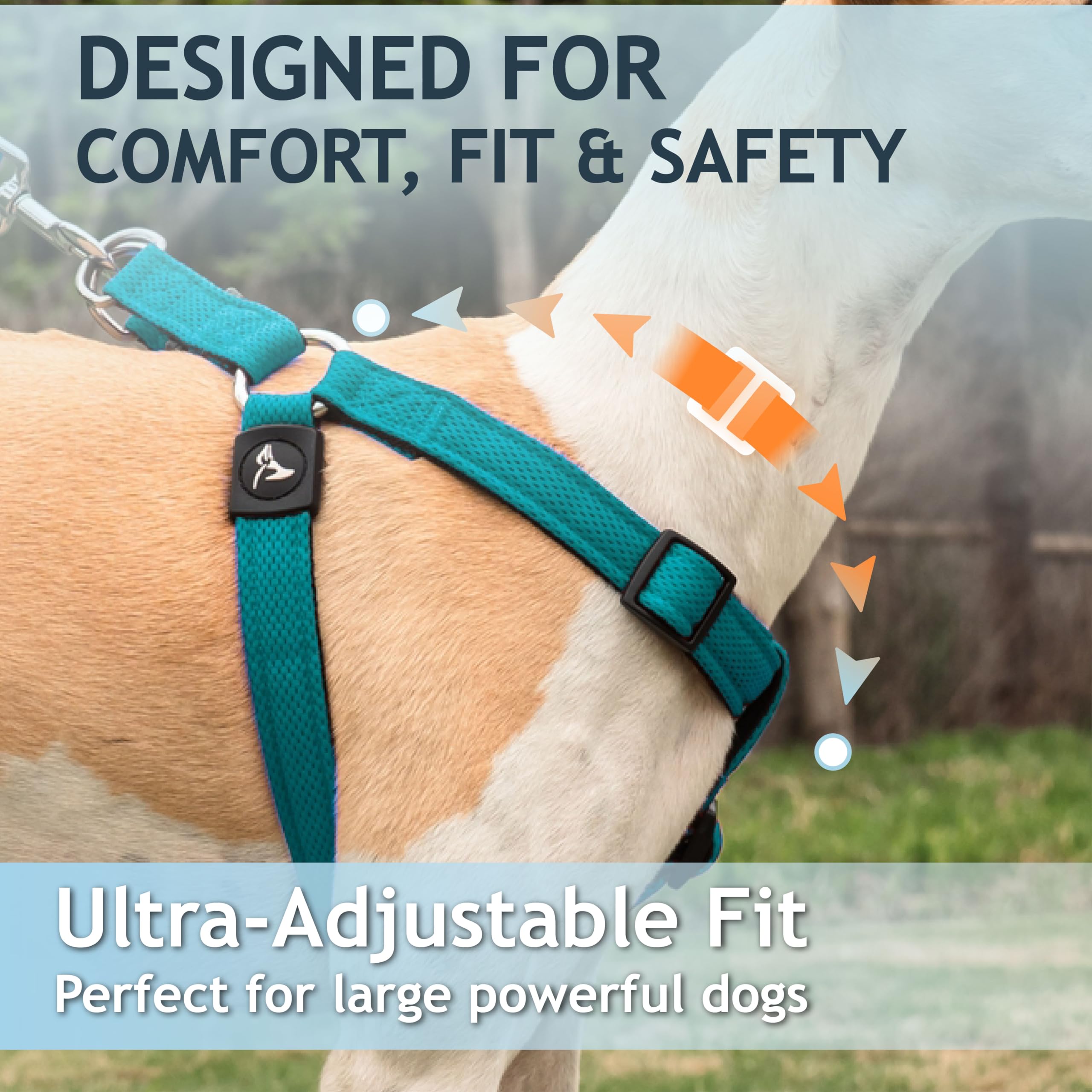 KRUZ PET Arnés de malla para perro, sin tirones, arnés ajustable de fácil ajuste, cómodo y ligero para caminar o entrenar perros pequeños, medianos o grandes