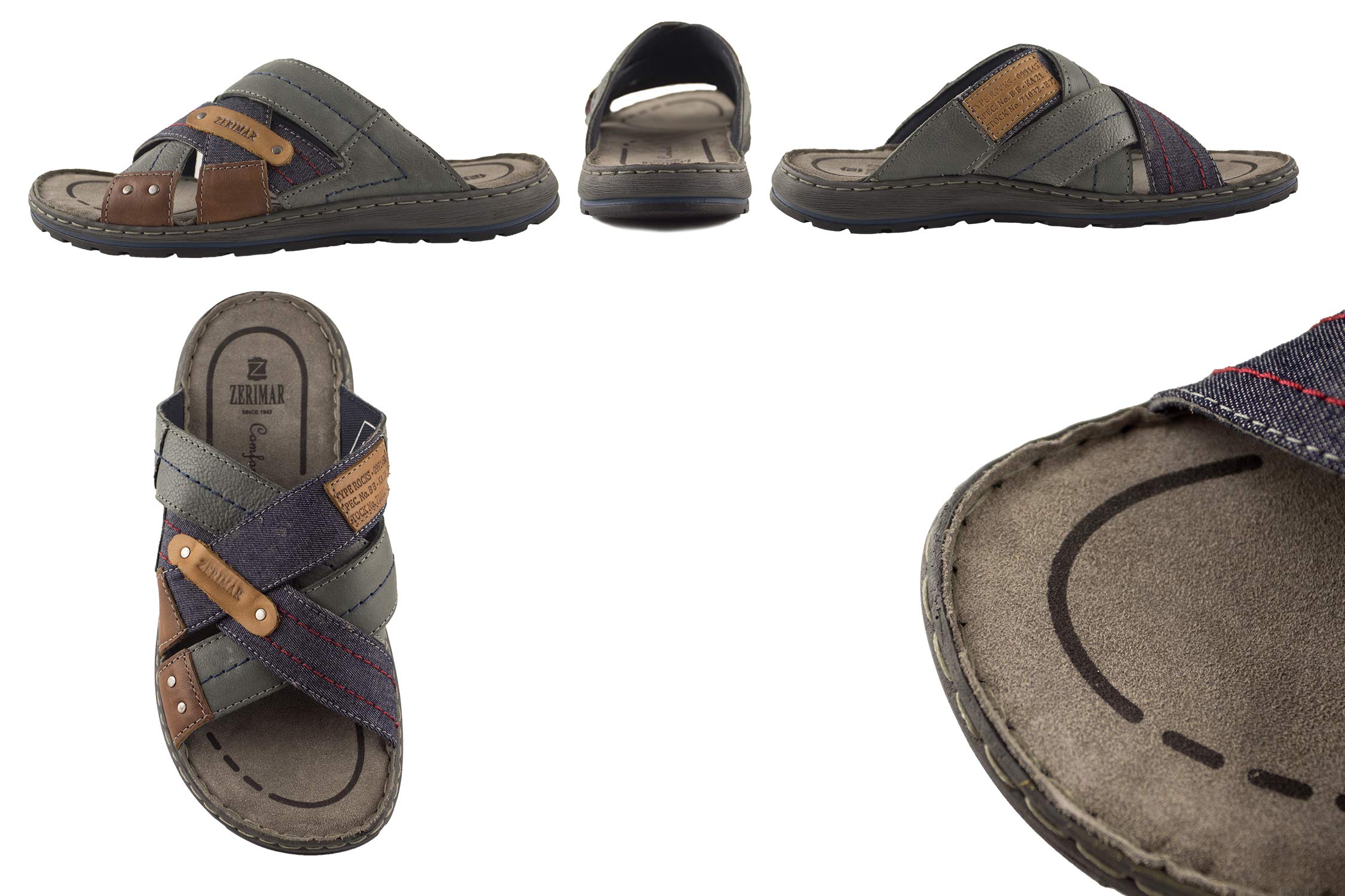 Zerimar Sandalias Hombre Verano | Chanclas Cuero Verano | Calzado Hombre Piel | Sandalias Casuales | Chanclas Cuero Vestir | Sandalias Cuero para Hombre