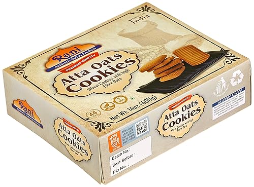 Miniatura 6 de Rani Atta - Galletas de avena (galletas de trigo con avena alta en fibra), 14 onzas (14.11 oz) galletas indias de alta calidad, totalmente