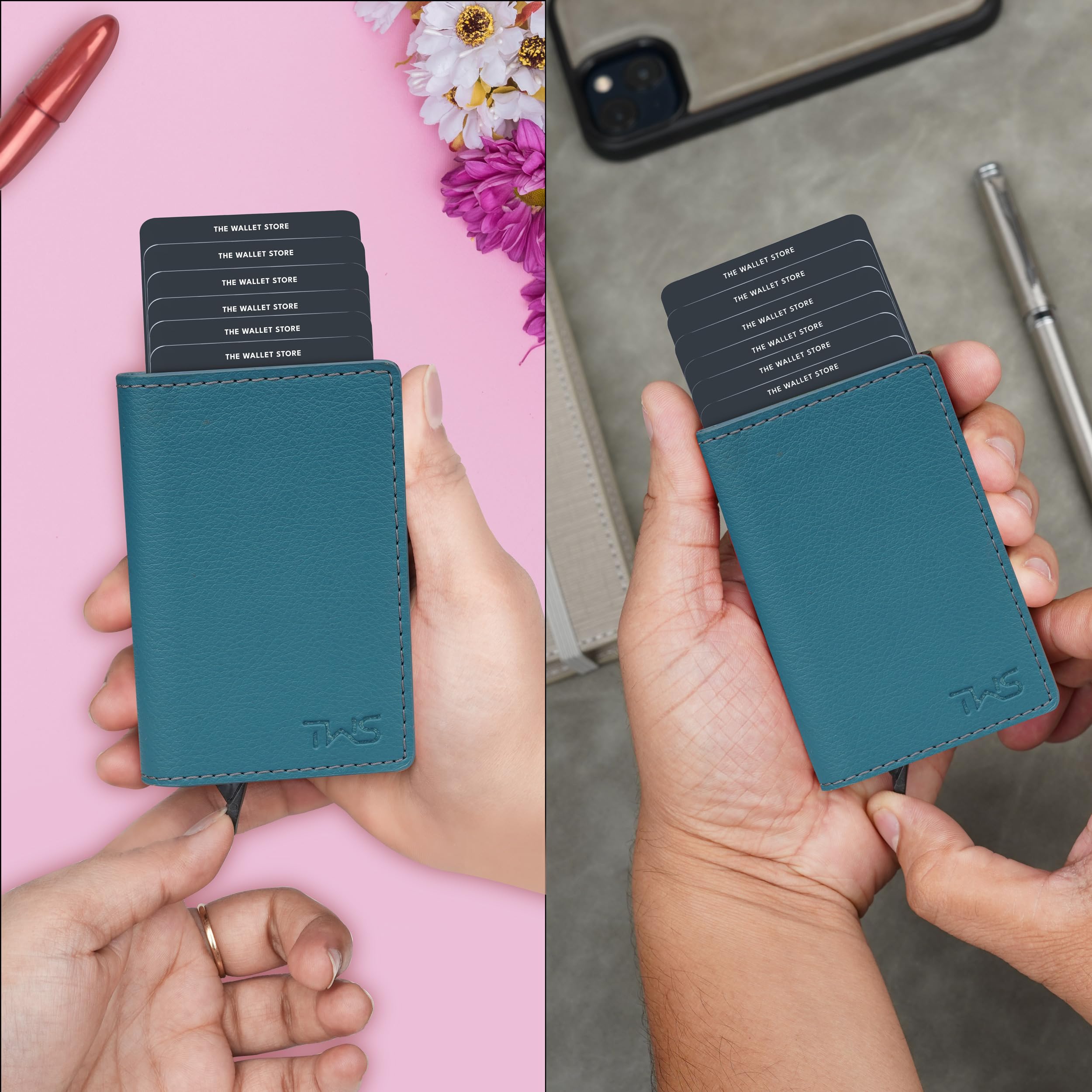 The Wallet Store Vivid Vault RFID Protected Metal Cardholder - Blue