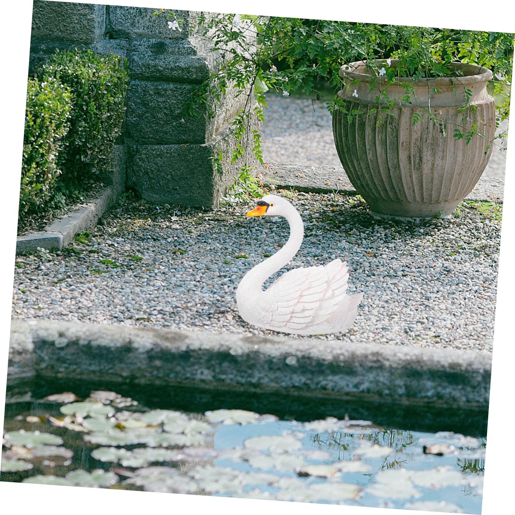 Amazon.co.jp: NESTINGHO 浮遊白鳥モデル 浮かぶ白鳥 ガチョウ像 白鳥