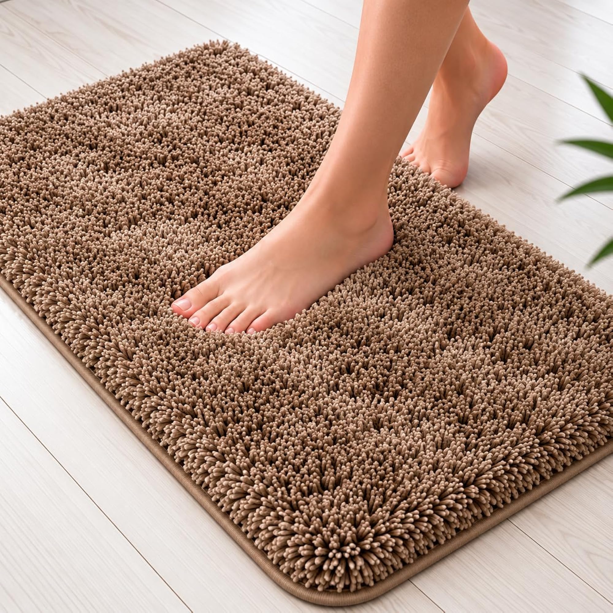 Microfiber Solid Rectangle Anti-Skid Bath Mat