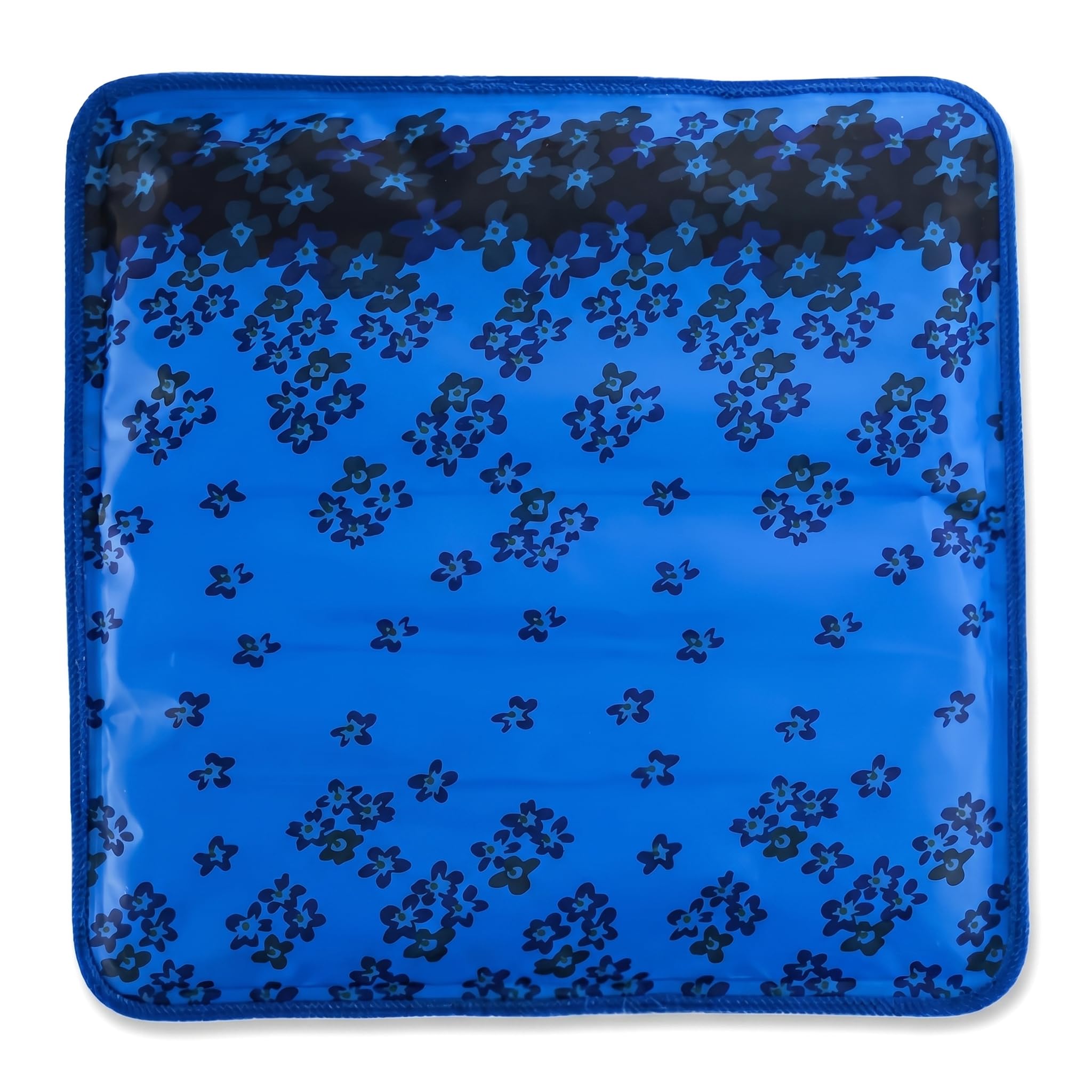 Maslasee Pet Cooling Mat - Pressure Activated Self-Cooling Pad for Dogs & Cats, Portable Cool Bed for Home, Car, Crate & Travel, 36x36cm, Blue Flower Design, Ideal for Small to Medium Pets