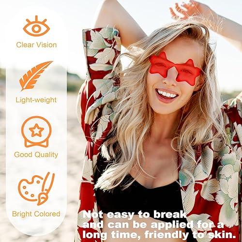 Miniatura 4 de REHALY 812 pares de lentes de sol en forma de estrella sin montura de Candy Star gafas de sol de pentagrama para mujeres y niños, ropa de calle