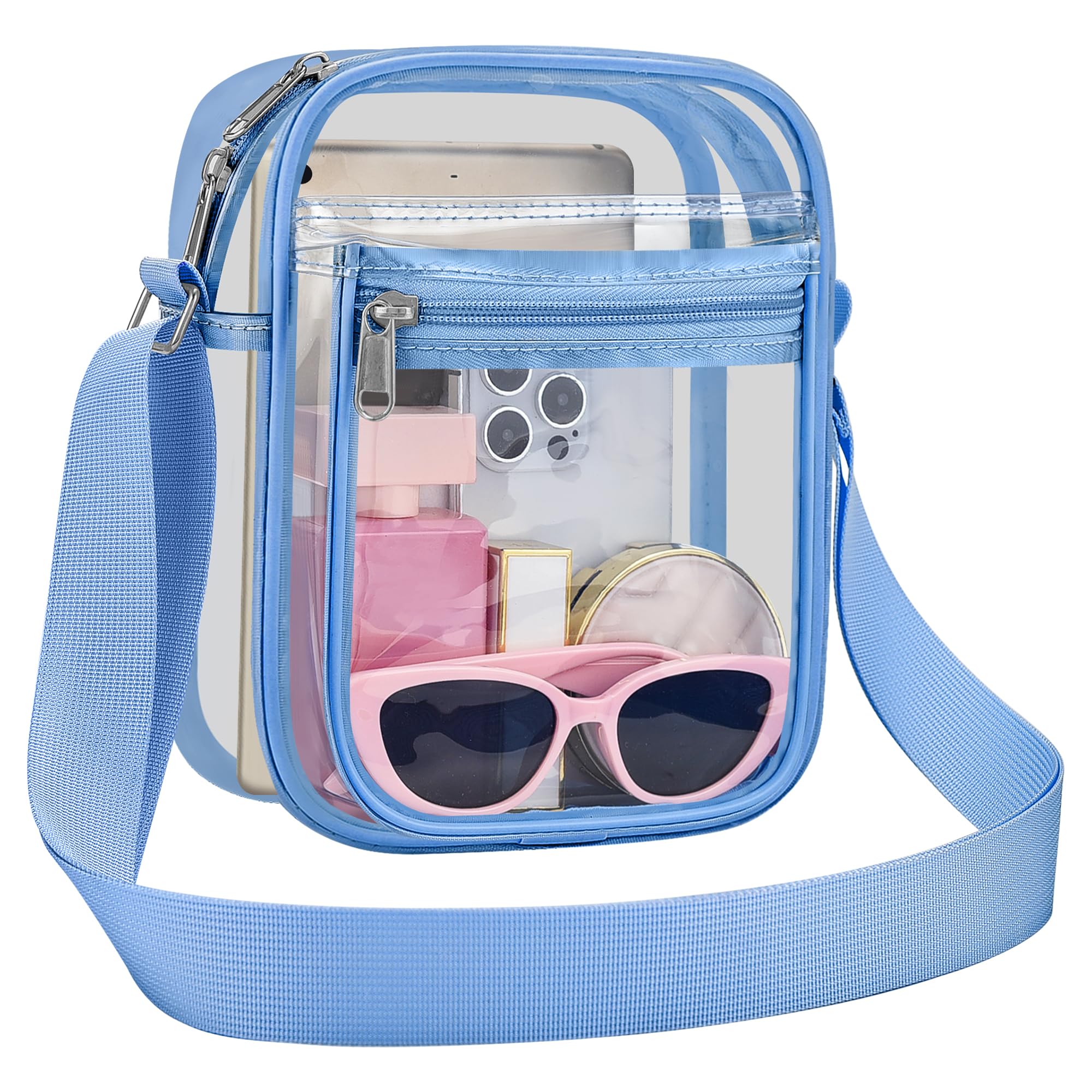USPECLARE Clear Bag Stadium Approved Clear Messenger Bag for Men and Women | Clear Stadium Purse with Adjustbale Strap for Concert Sport Games Festival